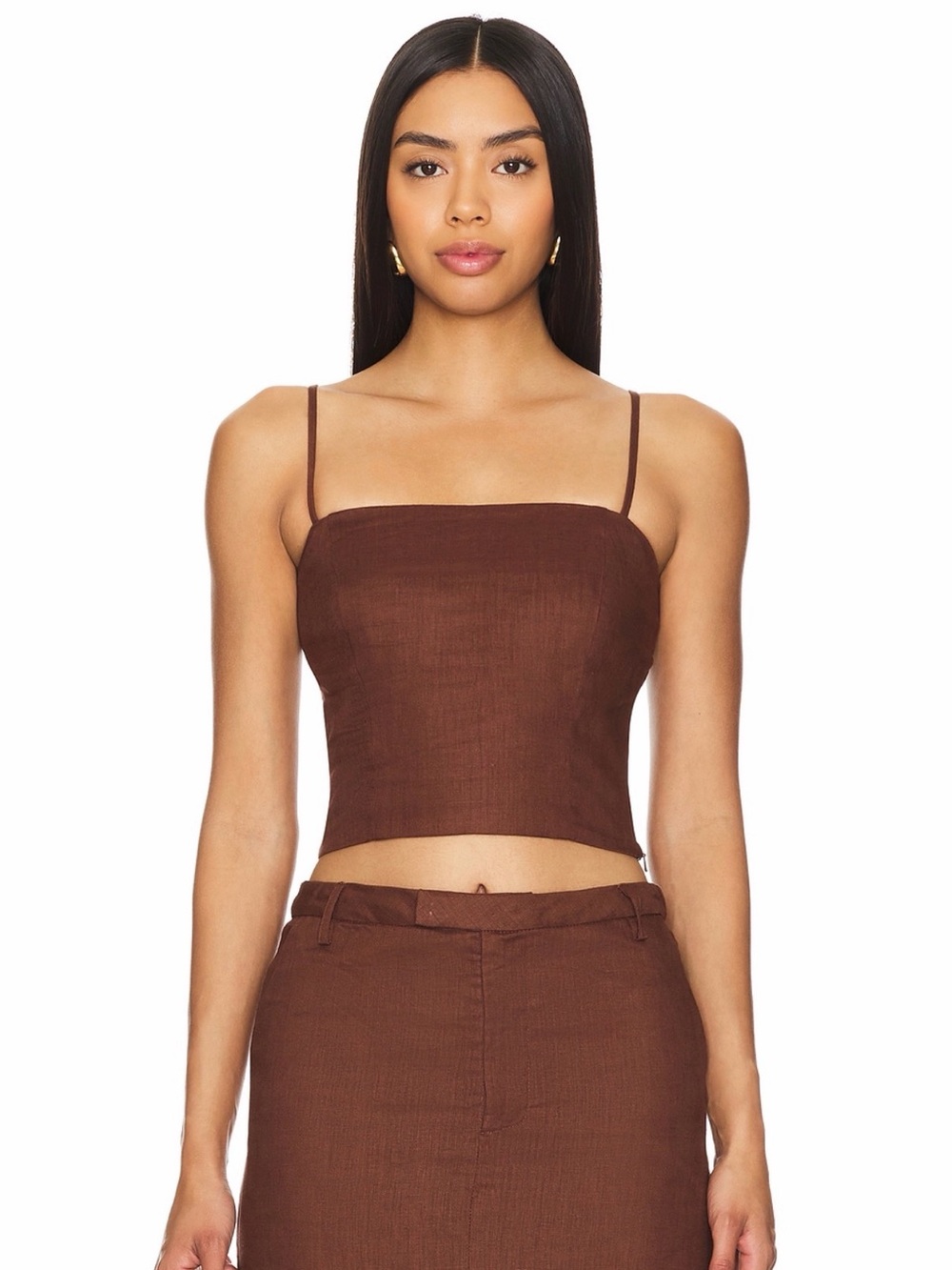 Bardot x Revolve - Sita top in Chocolate Brown